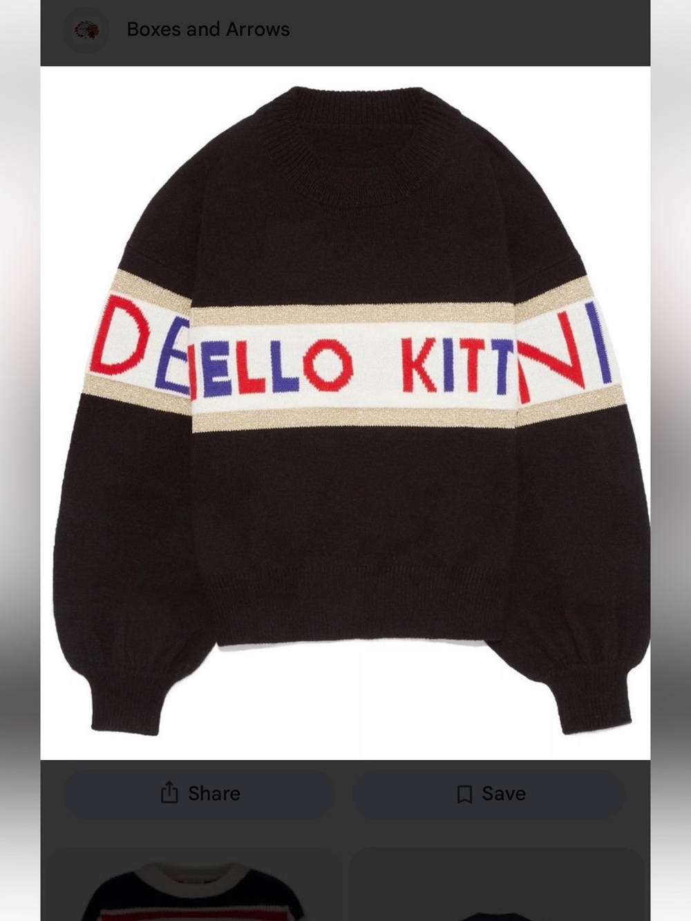 Snidel Black 'Hello Kitty' Knit Sweater
